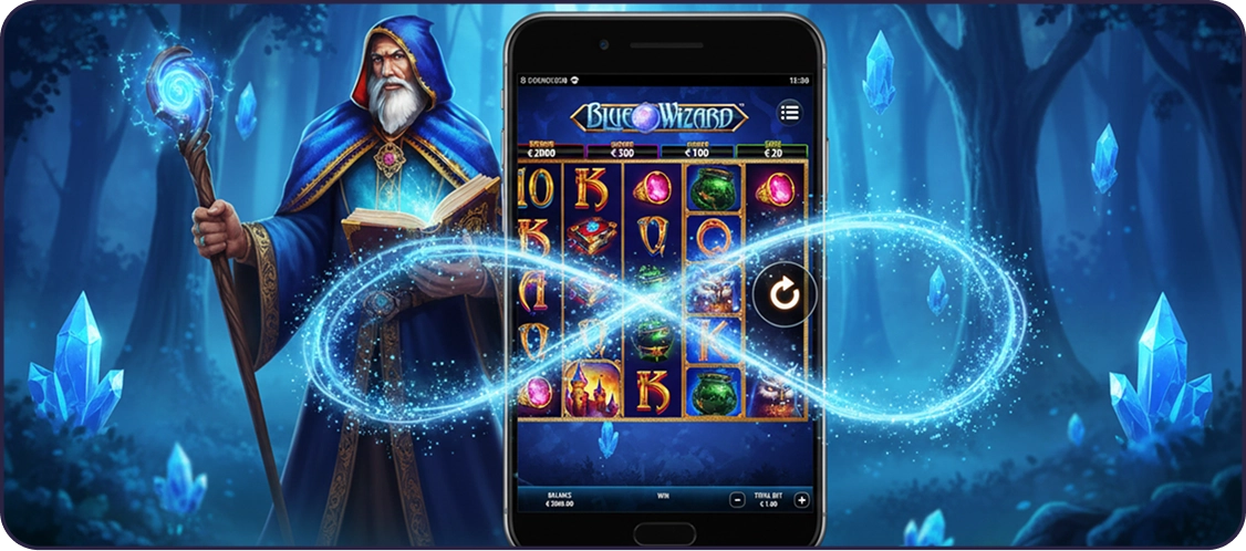 Blue Wizard jackpot style rewards